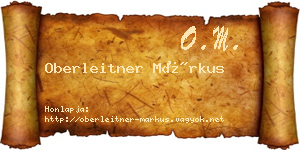 Oberleitner Márkus névjegykártya
